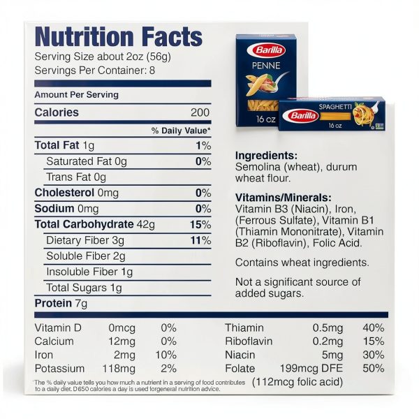Barilla Penne and Spaghetti Pasta 16oz Durum Wheat-1