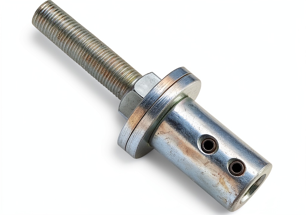 Installing DAYTON Slotting Cutter Arbor 3ZN07 Metal Tool on a wooden workbench