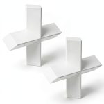 StonyLab 2 Pack Cross Shape Magnetic Stirrer Stir Bars, 40 x 10 mm PTFE-Coated White Stir Mixer-0