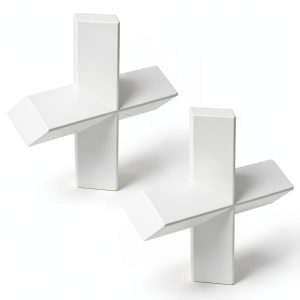 StonyLab 2 Pack Cross Shape Magnetic Stirrer Stir Bars, 40 x 10 mm PTFE-Coated White Stir Mixer-0