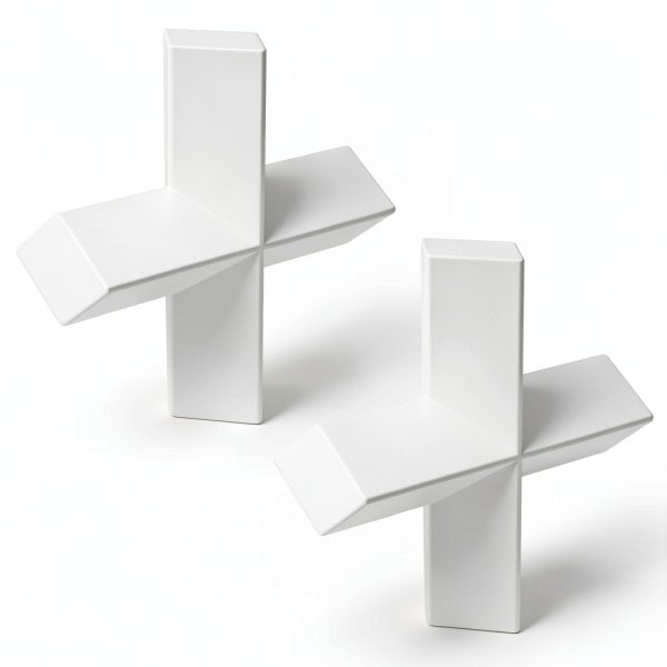 StonyLab 2 Pack Cross Shape Magnetic Stirrer Stir Bars, 40 x 10 mm PTFE-Coated White Stir Mixer-0